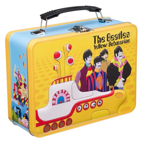 beatles metal lunch box|beatles lunch box yellow submarine.